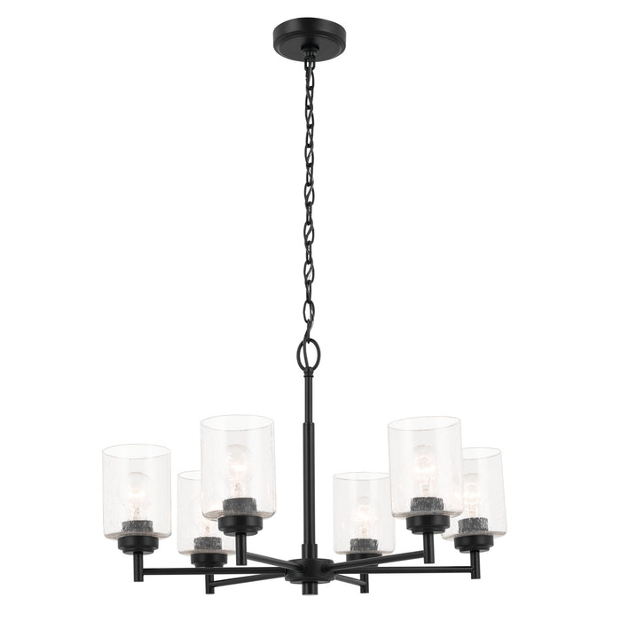 Kichler 52616BK Six Light Chandelier, Black