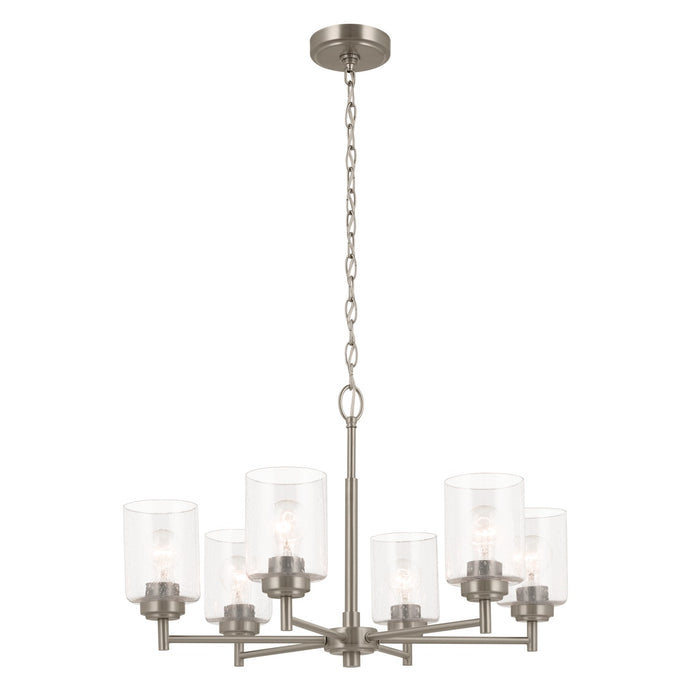 Kichler 52616NI Six Light Chandelier, Brushed Nickel