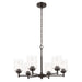 Kichler 52616OZ Six Light Chandelier, Bronze
