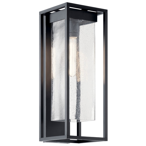 Kichler 59063BSL One Light Outdoor Wall Mount, Black with Silver Highlights