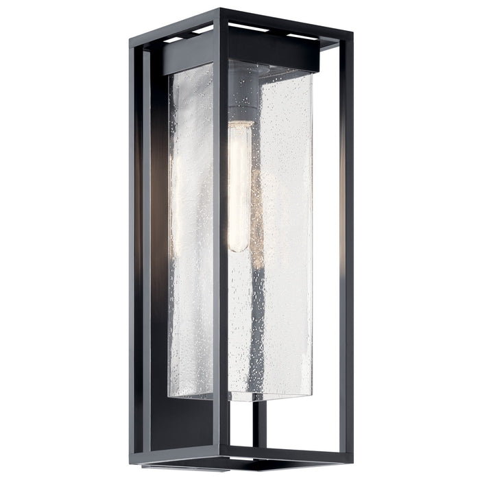 Kichler 59063BSL One Light Outdoor Wall Mount, Black with Silver Highlights