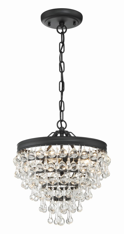 Crystorama 130-MK Calypso Three Light Mini Chandelier Matte Black Main Image.jpg