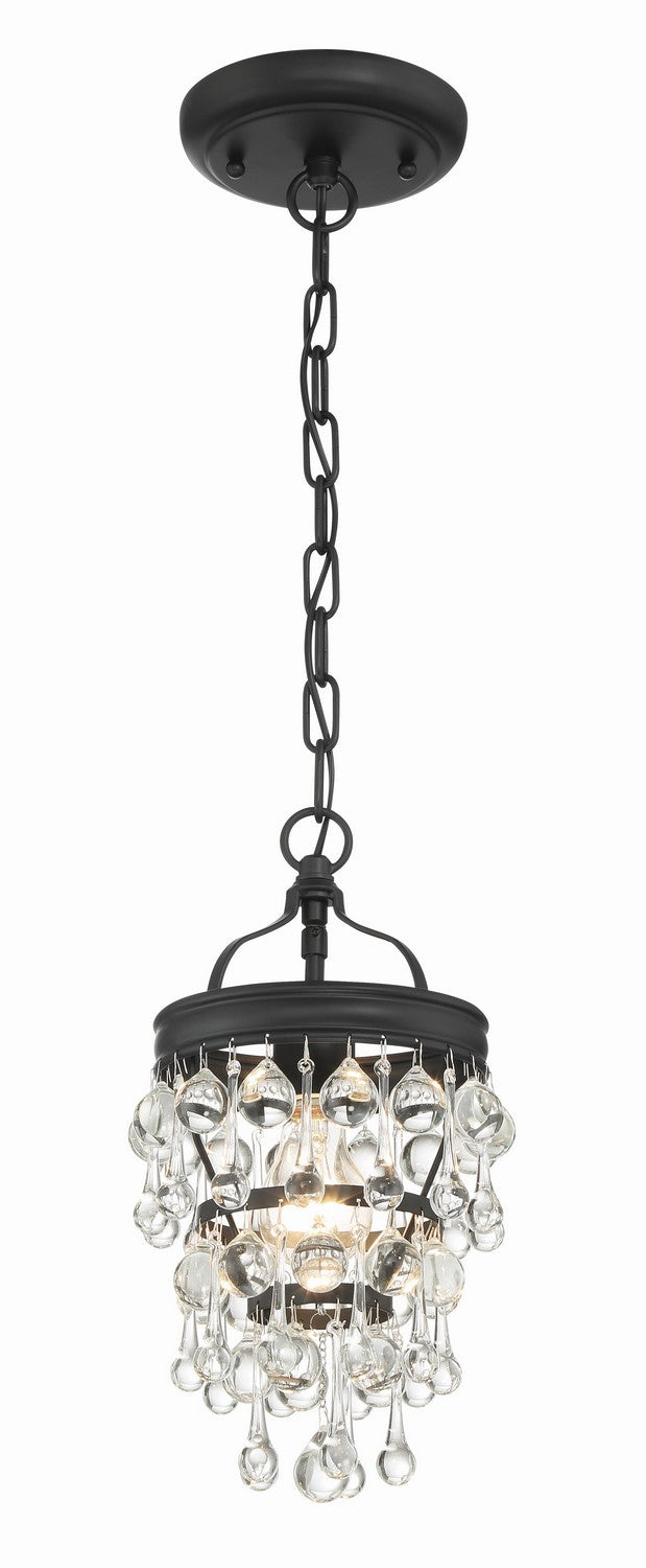 Crystorama 131-MK Calypso One Light Mini Chandelier Matte Black Main Image.jpg