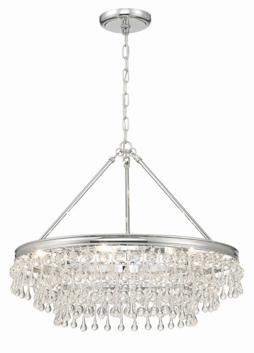 Crystorama 237-CH Calypso Six Light Chandelier Polished Chrome Main Image.jpg