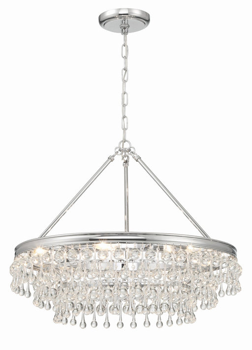 Crystorama 237-CH Calypso Six Light Chandelier Polished Chrome Main Image.jpg