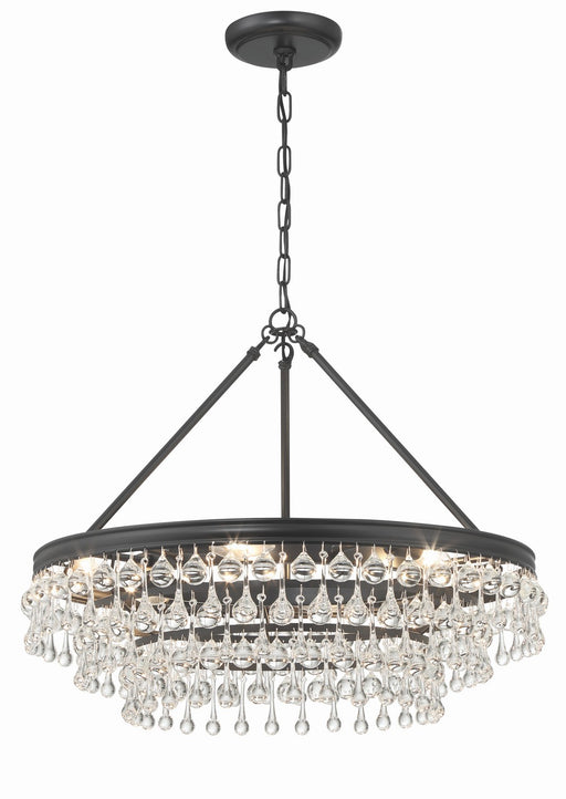 Crystorama 237-MK Calypso Six Light Chandelier Matte Black Main Image.jpg