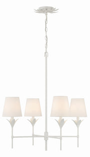 Crystorama 534-MT Broche Four Light Chandelier Matte White Main Image.jpg