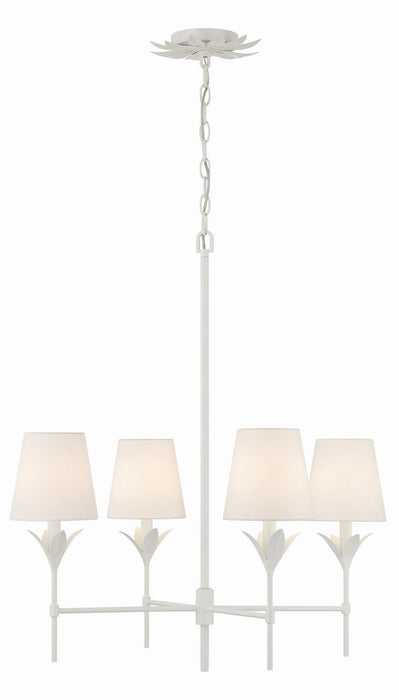 Crystorama 534-MT Broche Four Light Chandelier Matte White Main Image.jpg