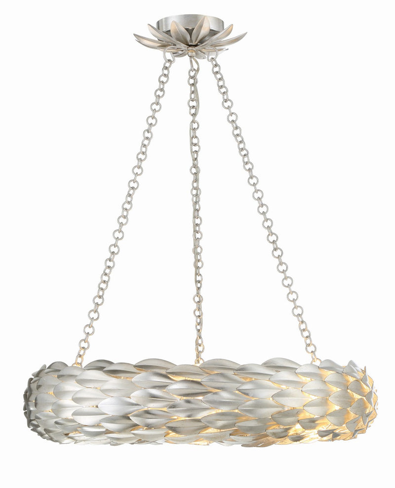 Crystorama 536-SA Broche Six Light Pendant Antique Silver Main Image.jpg