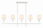 Crystorama 537-MT Broche Five Light Chandelier Matte White Main Image.jpg