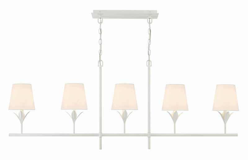 Crystorama 537-MT Broche Five Light Chandelier Matte White Main Image.jpg