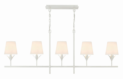 Crystorama 537-MT Broche Five Light Chandelier Matte White Main Image.jpg