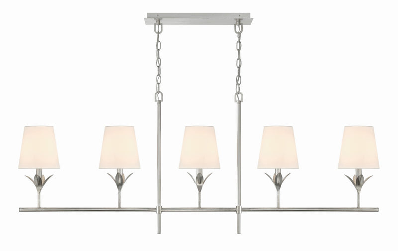 Crystorama 537-SA Broche Five Light Chandelier Antique Silver Main Image.jpg