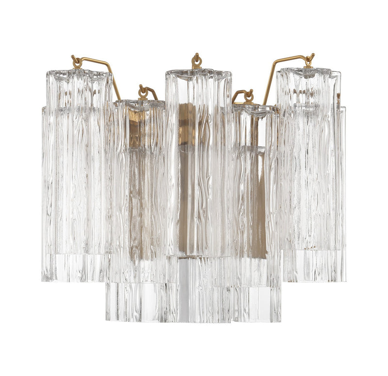 Crystorama ADD-302-AG-CL Addis Two Light Wall Sconce Aged Brass Main Image.jpg
