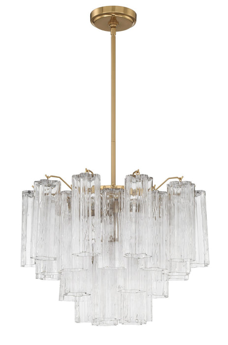 Crystorama ADD-306-AG-CL Addis Six Light Chandelier Aged Brass Main Image.jpg