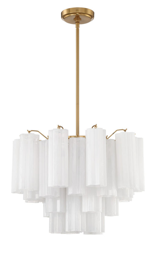 Crystorama ADD-306-AG-WH Addis Six Light Chandelier Aged Brass Main Image.jpg