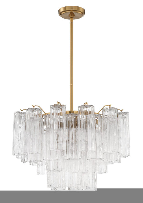 Crystorama ADD-308-AG-CL Addis Nine Light Chandelier Aged Brass Main Image.jpg