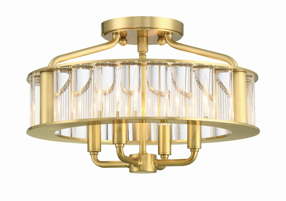 Crystorama FAR-6000-AG Farris Four Light Semi Flush Mount Aged Brass Main Image.jpg
