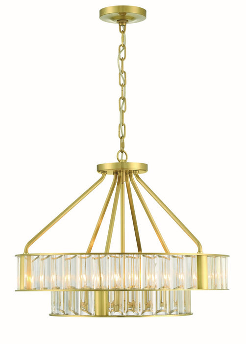 Crystorama FAR-6006-AG Farris Six Light Chandelier Aged Brass Main Image.jpg