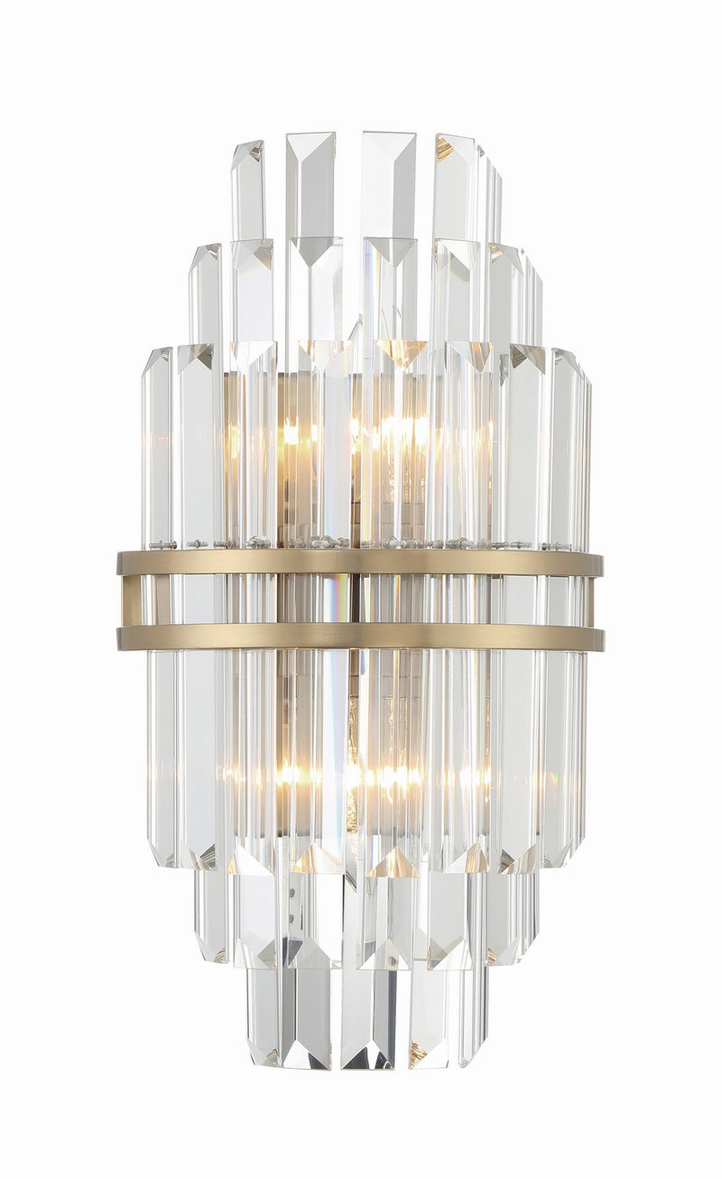 Crystorama HAY-1402-AG Hayes Two Light Wall Sconce Aged Brass Main Image.jpg