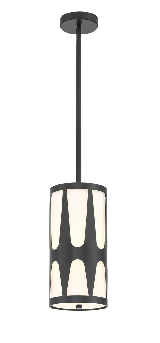 Crystorama ROY-801-BK Royston One Light Pendant Black Main Image.jpg