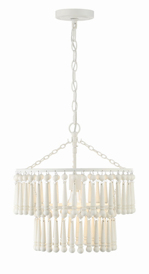 Crystorama TIA-7100-MT Tiana One Light Pendant Matte White Main Image.jpg
