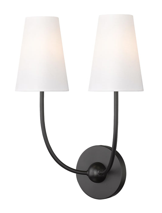 Z-Lite 3040-2S-MB Shannon Two Light Wall Sconce, Matte Black Main Image.jpg