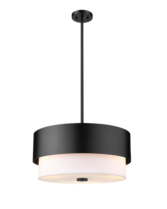 Z-Lite 495P18-MB Counterpoint Three Light Pendant, Matte Black Main Image.jpg