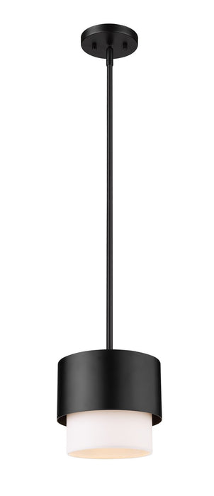 Z-Lite 495P7-MB Counterpoint One Light Pendant, Matte Black Main Image.jpg