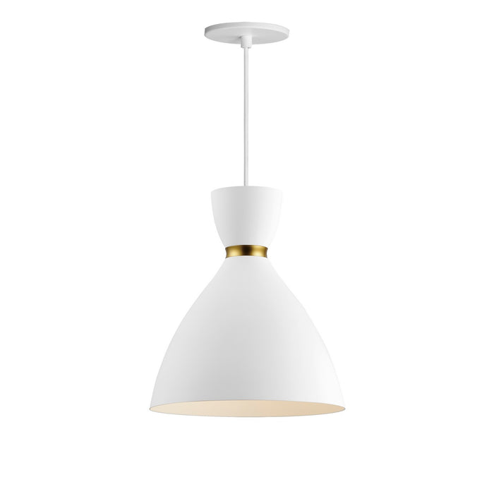 Maxim 11302WTSBR Carillon One Light Mini Pendant, White/Satin Brass Main Image.jpg