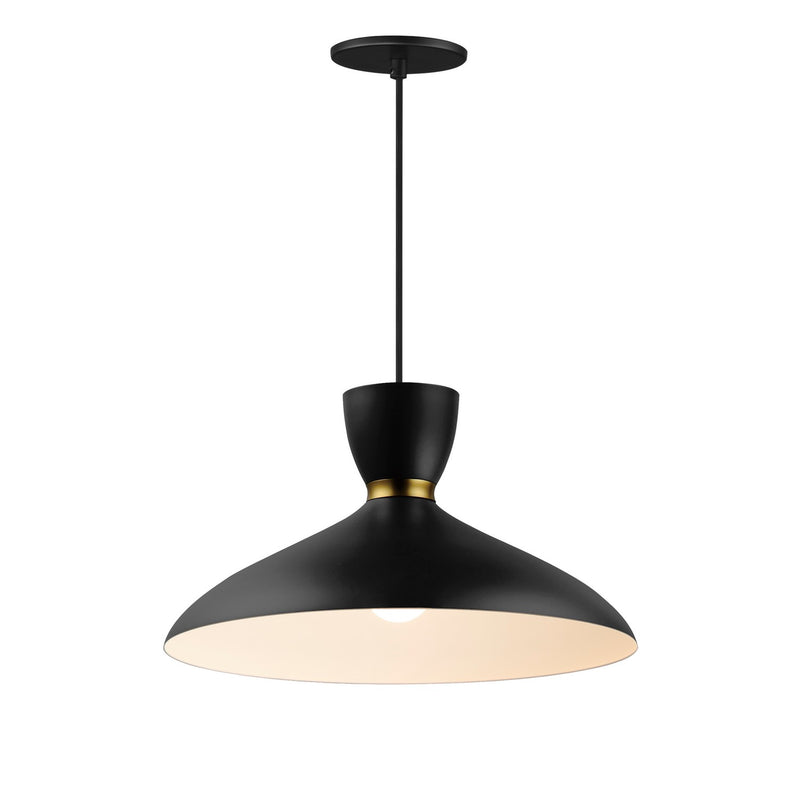 Maxim 11304BKSBR Carillon One Light Pendant, Black / Satin Brass Main Image.jpg