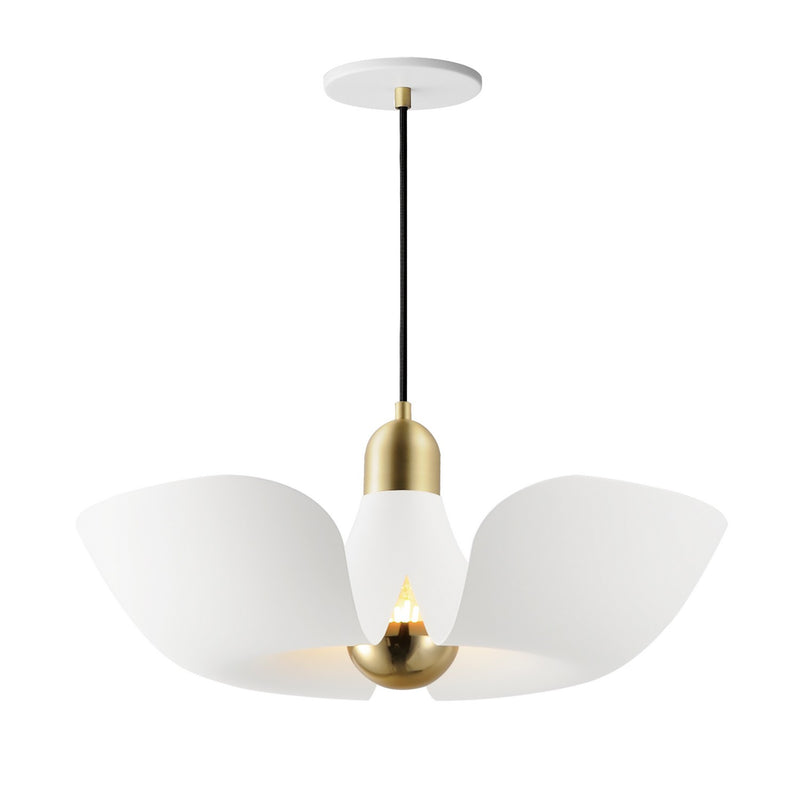 Maxim 11392WTSBR Poppy LED Pendant, White/Satin Brass Main Image.jpg
