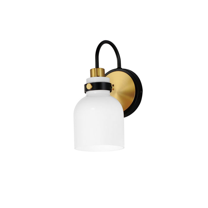 Maxim 12331WTBKSBR Milk One Light Wall Sconce, Satin Brass Main Image.jpg