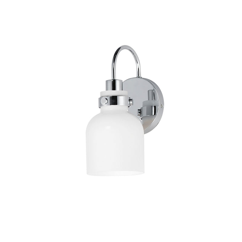 Maxim 12331WTPC Milk One Light Wall Sconce, Polished Chrome Main Image.jpg