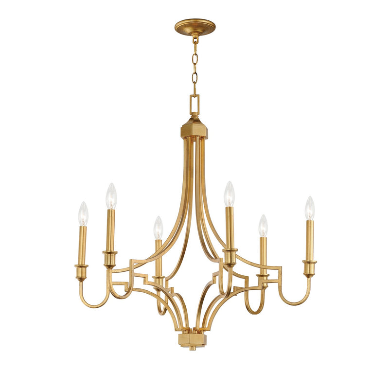 Maxim 12786GL Normandy Six Light Chandelier, Gold Leaf Main Image.jpg
