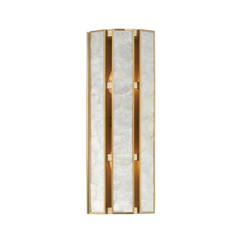 Maxim 12801CZNAB Miramar Two Light Wall Sconce, Capiz / Natural Aged Brass Main Image.jpg