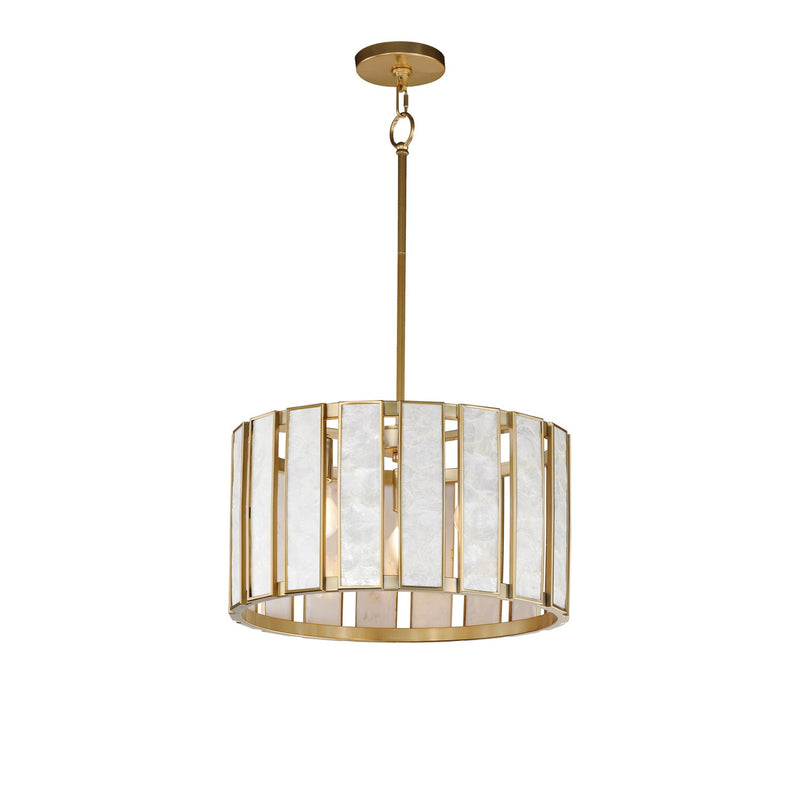 Maxim 12803CZNAB Miramar Three Light Pendant, Capiz / Natural Aged Brass Main Image.jpg