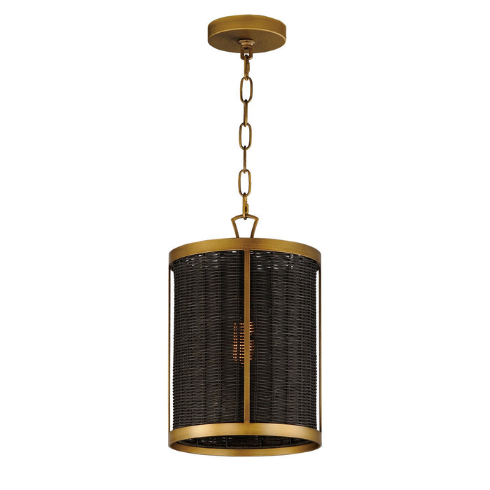 Maxim 14461BRNAB Rattan One Light Pendant, Natural Aged Brass Main Image.jpg