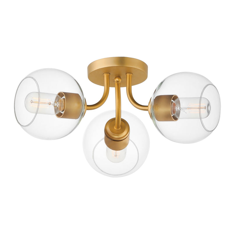 Maxim 21634CLNAB Knox Three Light Semi-Flush Mount, Natural Aged Brass Main Image.jpg
