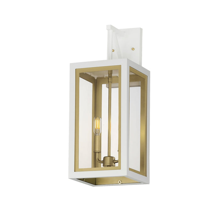 Maxim 30055CLWTGLD Neoclass Two Light Outdoor Wall Sconce, White/Gold Main Image.jpg