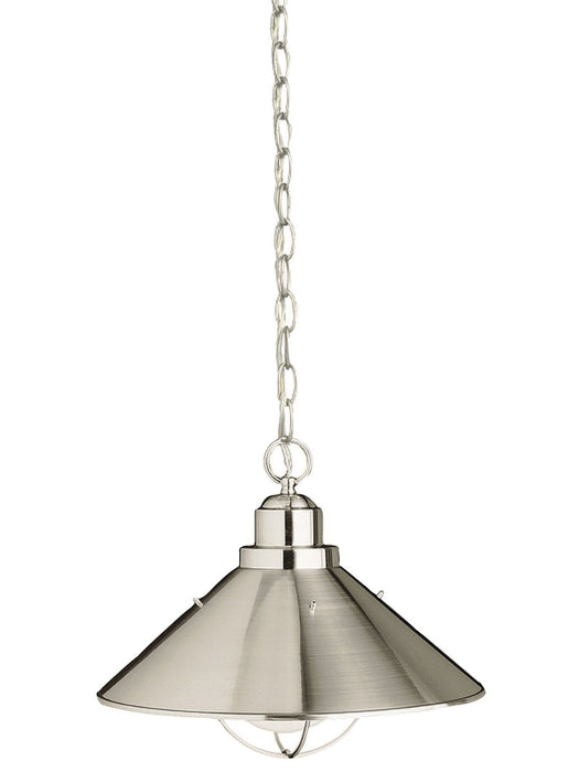 Kichler 2713NI One Light Outdoor Pendant, Brushed Nickel (2)