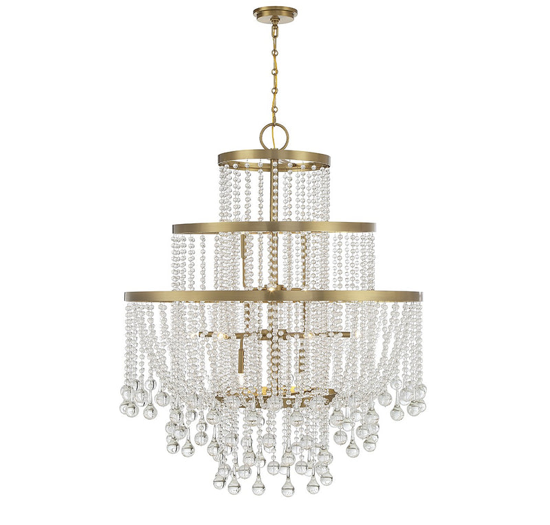 Savoy House 1-1868-15-322 15 Light Chandelier, Warm Brass