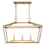 Savoy House 1-423-3-322 Three Light Linear Chandelier, Warm Brass