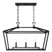 Savoy House 1-423-3-89 Three Light Linear Chandelier, Matte Black