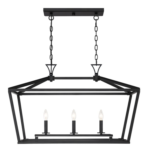 Savoy House 1-423-3-89 Three Light Linear Chandelier, Matte Black