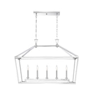 Savoy House 1-424-5-109 Five Light Linear Chandelier, Polished Nickel
