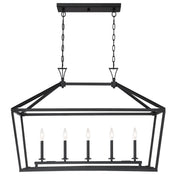 Savoy House 1-424-5-89 Five Light Linear Chandelier, Matte Black