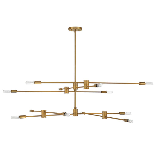 Savoy House 1-7001-12-322 12 Light Chandelier, Warm Brass