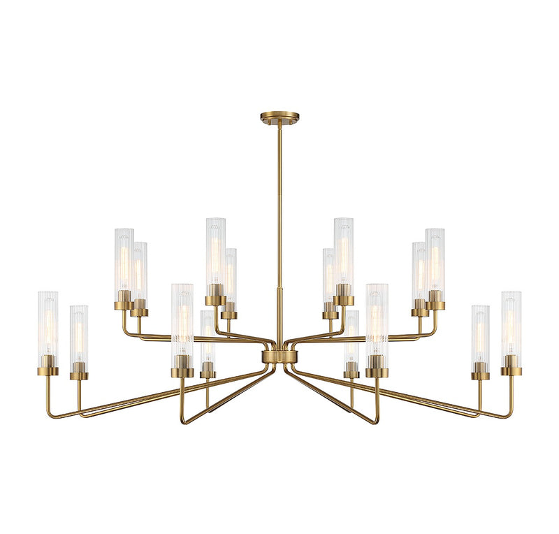 Savoy House 1-8862-16-322 16 Light Chandelier, Warm Brass