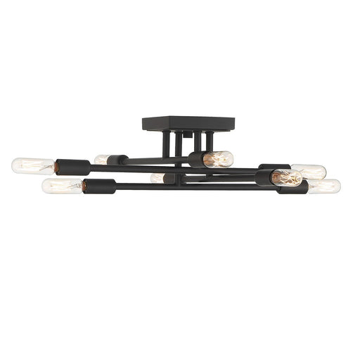 Savoy House 6-7003-8-89 Eight Light Semi-Flush Mount, Matte Black